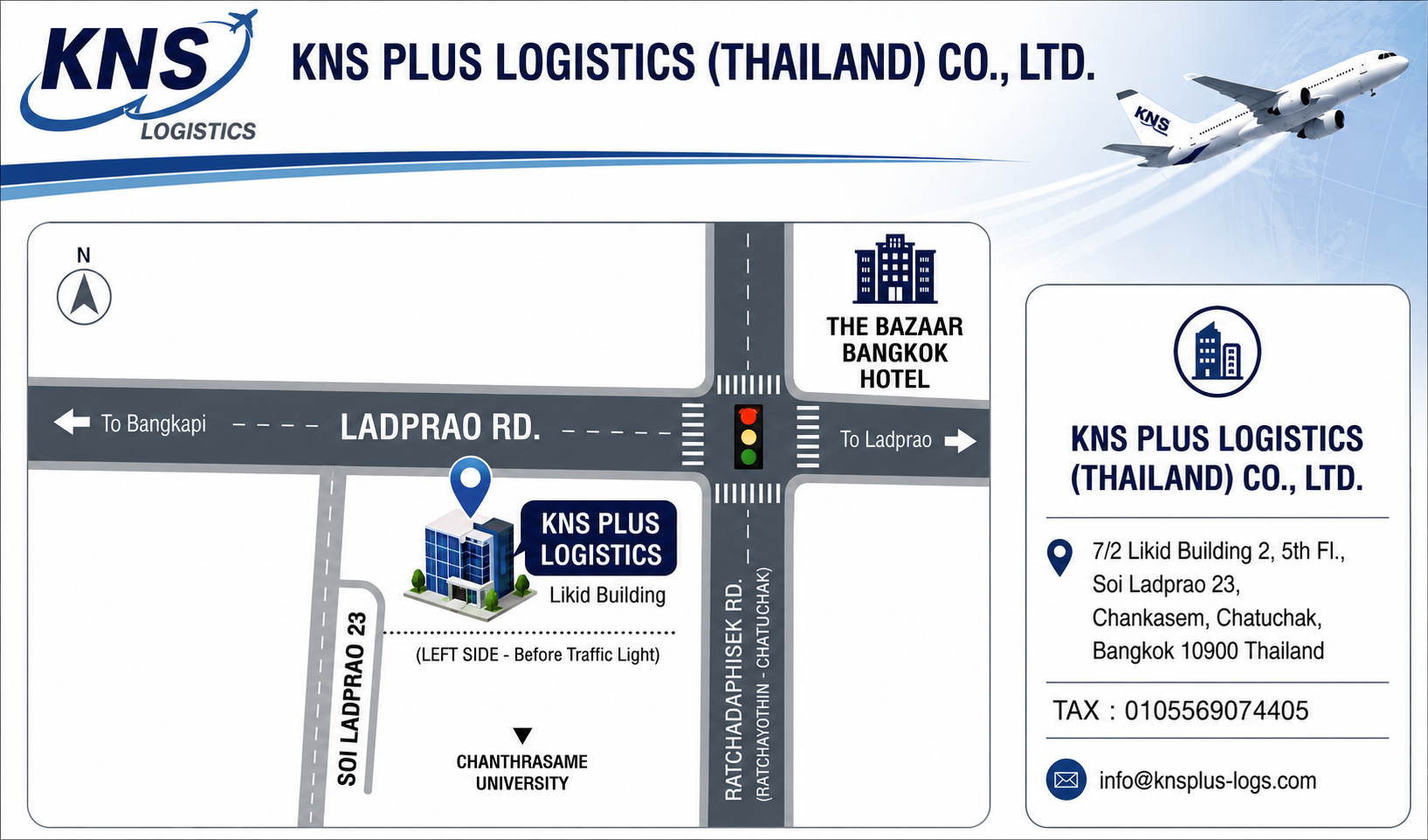 KNS Plus Logistics Office Location Map